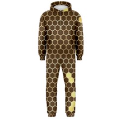 Gold Honeycomb On Brown Hooded Jumpsuit (men) 