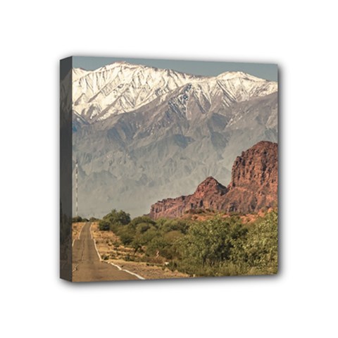 Empty Highway Landscape, La Rioja, Argentina Mini Canvas 4  X 4  (stretched) by dflcprintsclothing