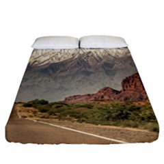 Empty Highway Landscape, La Rioja, Argentina Fitted Sheet (california King Size) by dflcprintsclothing