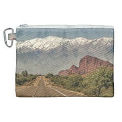 Empty Highway Landscape, La Rioja, Argentina Canvas Cosmetic Bag (xl)