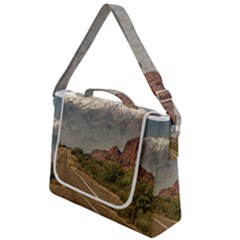 Empty Highway Landscape, La Rioja, Argentina Box Up Messenger Bag