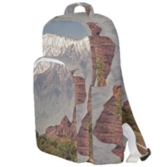 Empty Highway Landscape, La Rioja, Argentina Double Compartment Backpack