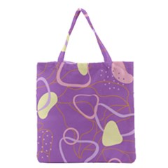 Abstract Purple Pattern Design Grocery Tote Bag