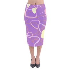 Abstract Purple Pattern Design Velvet Midi Pencil Skirt by brightlightarts