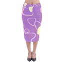 Abstract Purple Pattern Design Velvet Midi Pencil Skirt View1