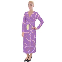 Abstract Purple Pattern Design Velvet Maxi Wrap Dress by brightlightarts