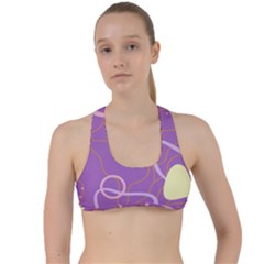 Abstract Purple Pattern Design Criss Cross Racerback Sports Bra