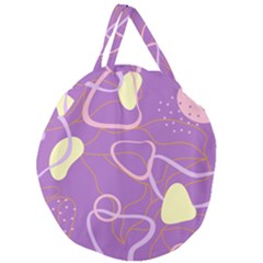 Abstract Purple Pattern Design Giant Round Zipper Tote