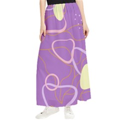 Abstract Purple Pattern Design Maxi Chiffon Skirt