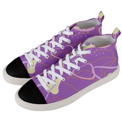 Abstract Purple Pattern Design Men s Mid-top Canvas Sneakers