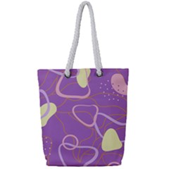 Abstract Purple Pattern Design Full Print Rope Handle Tote (small) by brightlightarts