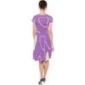 Abstract Purple Pattern Design Cap Sleeve Midi Dress View2