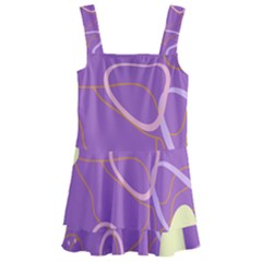 Abstract Purple Pattern Design Kids  Layered Skirt Swimsuit