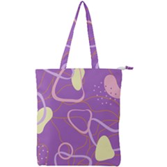 Abstract Purple Pattern Design Double Zip Up Tote Bag by brightlightarts