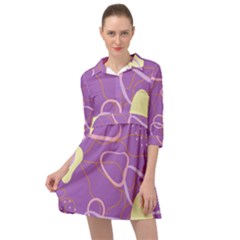 Abstract Purple Pattern Design Mini Skater Shirt Dress