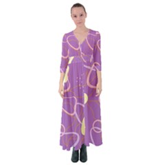 Abstract Purple Pattern Design Button Up Maxi Dress by brightlightarts