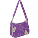 Abstract Purple Pattern Design Zip Up Shoulder Bag View1