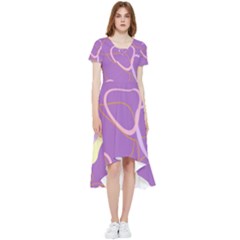 Abstract Purple Pattern Design High Low Boho Dress by brightlightarts