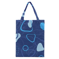 Abstract Blue Pattern Design Classic Tote Bag by brightlightarts