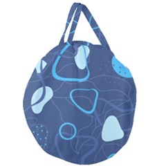 Abstract Blue Pattern Design Giant Round Zipper Tote by brightlightarts