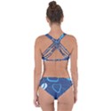 Abstract Blue Pattern Design Criss Cross Bikini Set View2