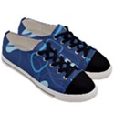 Abstract Blue Pattern Design Men s Low Top Canvas Sneakers View3