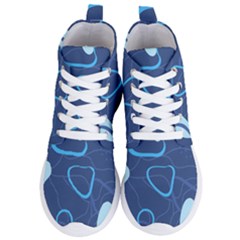 Abstract Blue Pattern Design Women s Lightweight High Top Sneakers