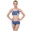 Abstract Blue Pattern Design Layered Top Bikini Set View1