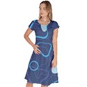 Abstract Blue Pattern Design Classic Short Sleeve Dress View1