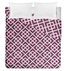 Two Tone Lattice Pattern Duvet Cover Double Side (queen Size) by kellehco