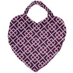 Two Tone Lattice Pattern Giant Heart Shaped Tote by kellehco