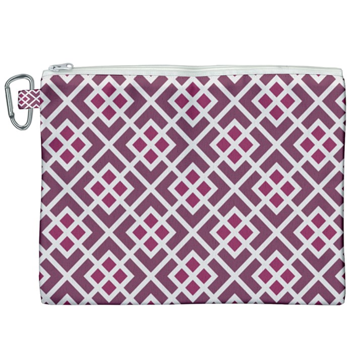 Two Tone Lattice Pattern Canvas Cosmetic Bag (XXL)