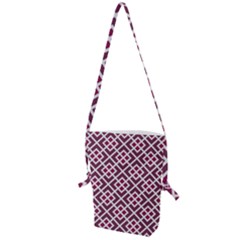 Two Tone Lattice Pattern Folding Shoulder Bag