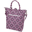 Two Tone Lattice Pattern Buckle Top Tote Bag View2