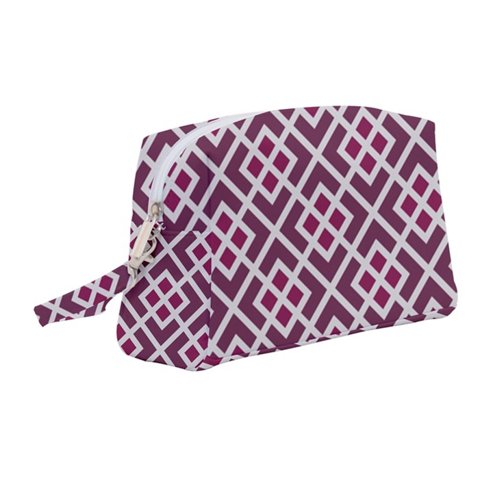 Two Tone Lattice Pattern Wristlet Pouch Bag (Medium)