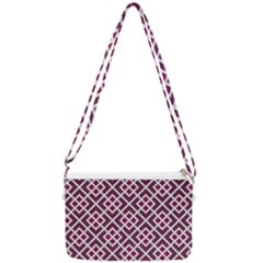 Two Tone Lattice Pattern Double Gusset Crossbody Bag