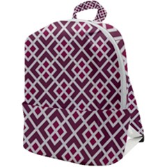 Two Tone Lattice Pattern Zip Up Backpack by kellehco