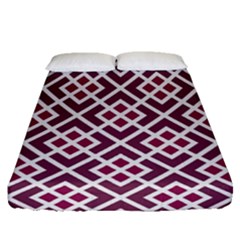 Two Tone Lattice Pattern Fitted Sheet (queen Size) by kellehco