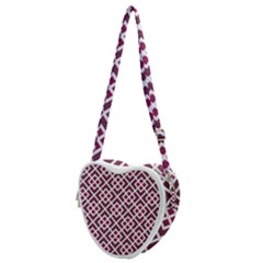 Two Tone Lattice Pattern Heart Shoulder Bag by kellehco