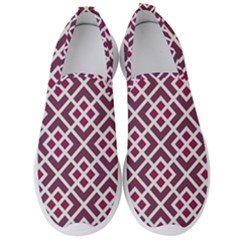 Two Tone Lattice Pattern Men s Slip On Sneakers by kellehco