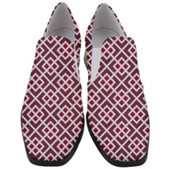 Two Tone Lattice Pattern Women Slip On Heel Loafers by kellehco