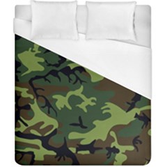 Forest Camo Pattern, Army Themed Design, Soldier Duvet Cover (california King Size) by Casemiro