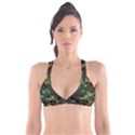 Forest camo pattern, army themed design, soldier Plunge Bikini Top View1