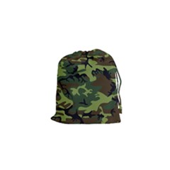 Forest Camo Pattern, Army Themed Design, Soldier Drawstring Pouch (xs)