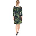 Forest camo pattern, army themed design, soldier Quarter Sleeve Front Wrap Dress View2