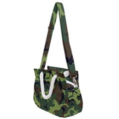 Forest Camo Pattern, Army Themed Design, Soldier Rope Handles Shoulder Strap Bag by Casemiro