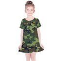 Forest camo pattern, army themed design, soldier Kids  Simple Cotton Dress View1