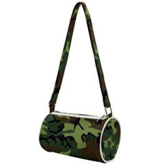 Forest Camo Pattern, Army Themed Design, Soldier Mini Cylinder Bag