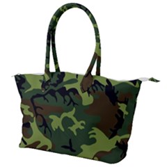 Forest Camo Pattern, Army Themed Design, Soldier Canvas Shoulder Bag