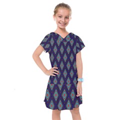 Colorful Diamonds Pattern3 Kids  Drop Waist Dress by bloomingvinedesign